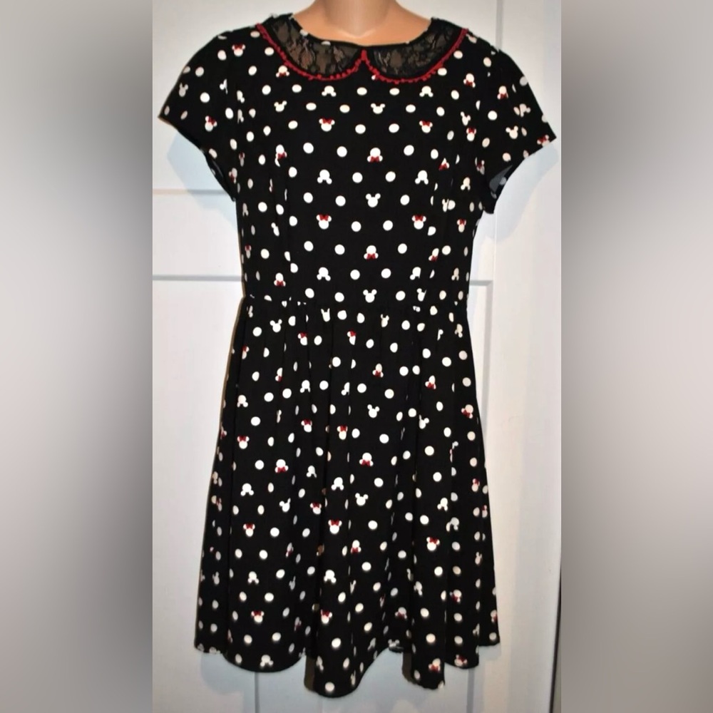 TORRID DISNEY Minnie Mickey Mouse Head Polka Dot Retro Rockabilly Swing Dress 10